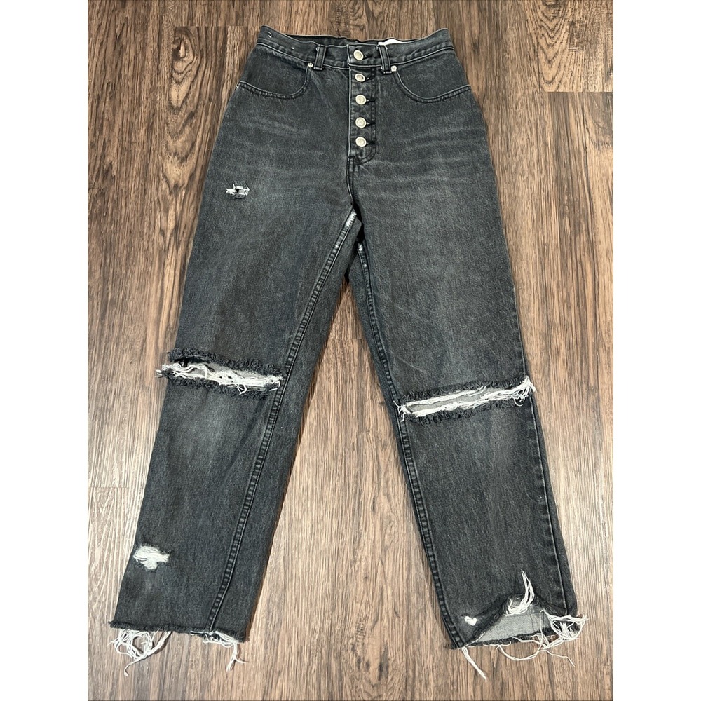 Vintage LAWMAN Group International Jeans White Button Fly Size 5 Washed Gray